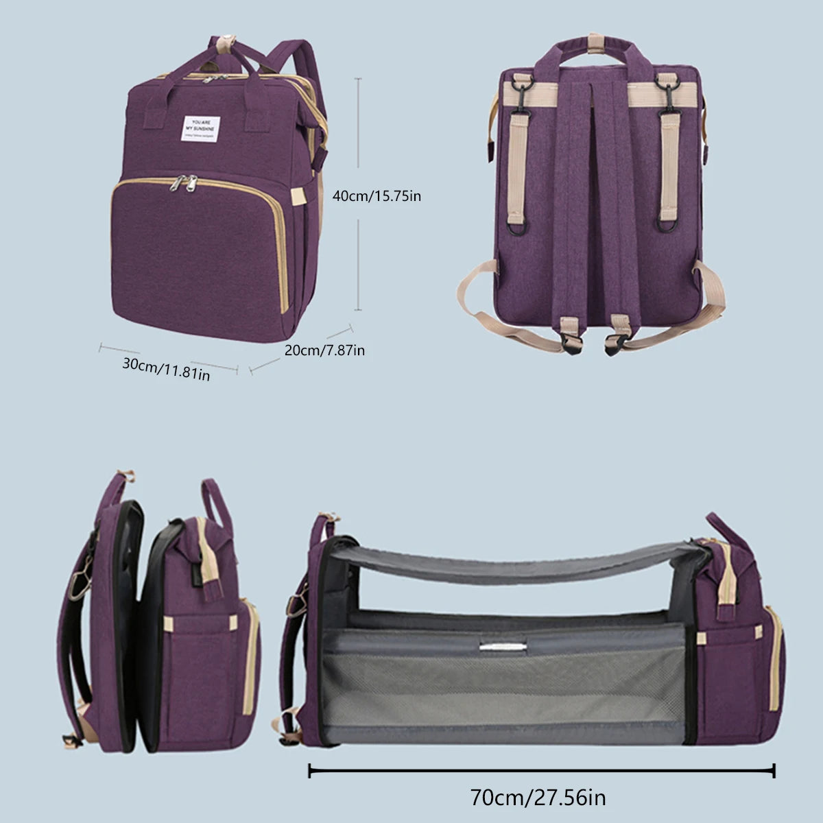 Stone™️ Foldable Baby Bed and Diaper Bag