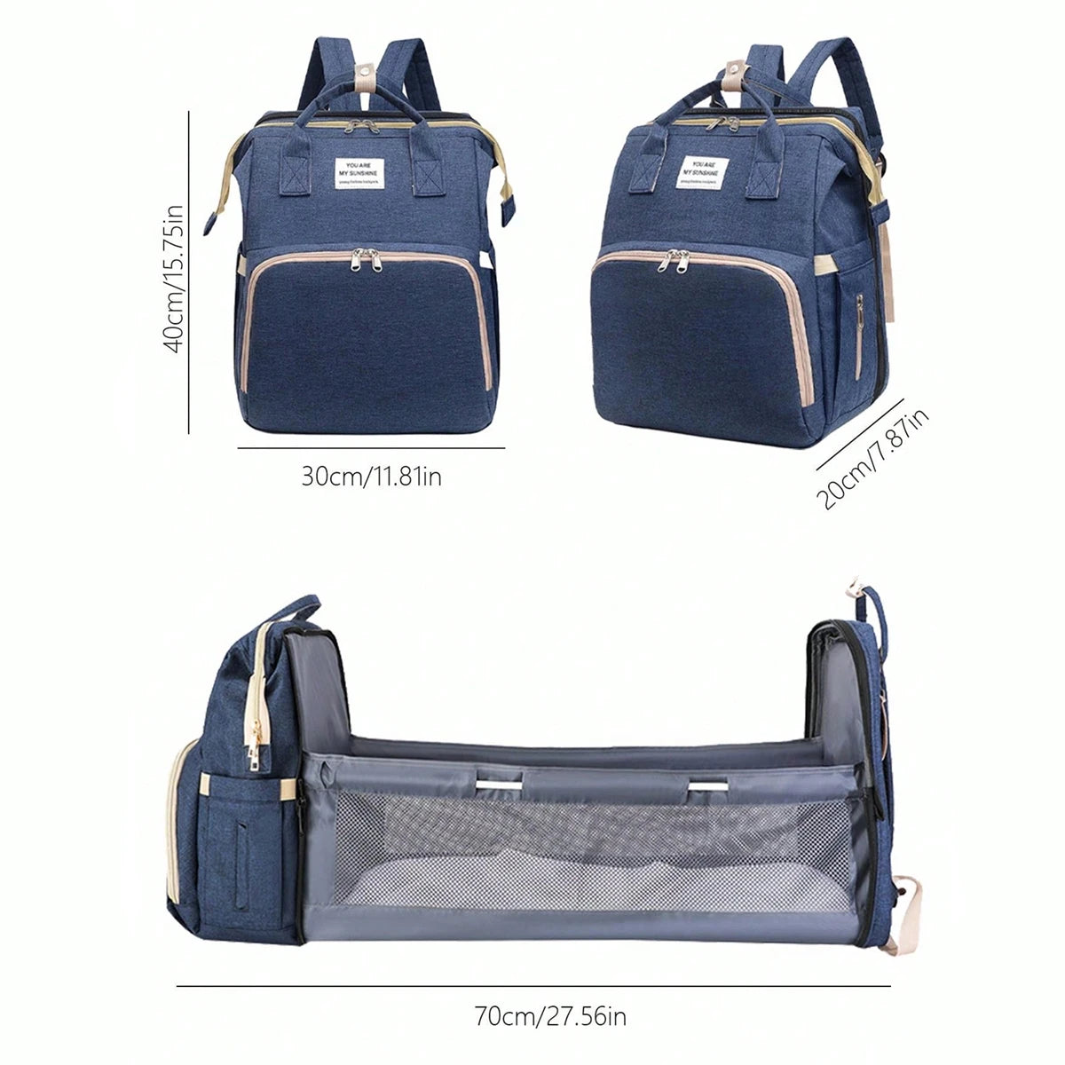 Stone™️ Foldable Baby Bed and Diaper Bag