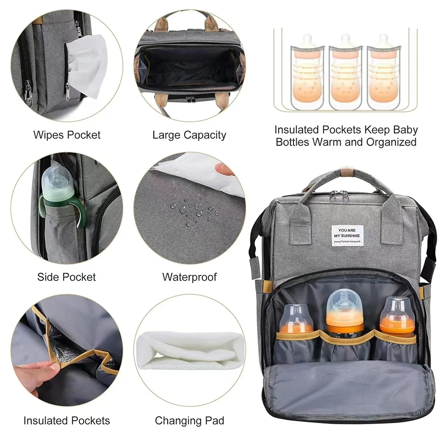 Stone™️ Foldable Baby Bed and Diaper Bag