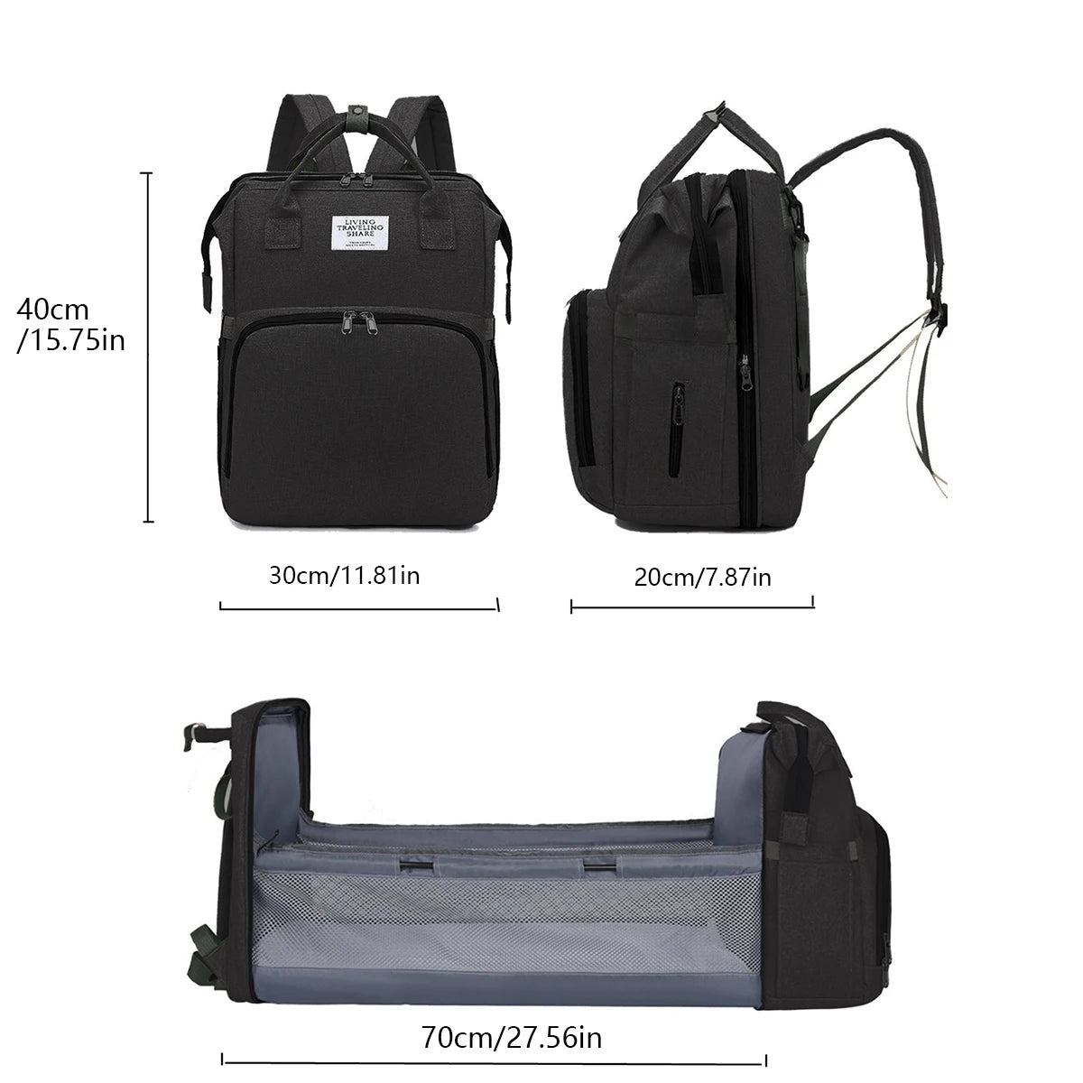 Stone™️ Foldable Baby Bed and Diaper Bag