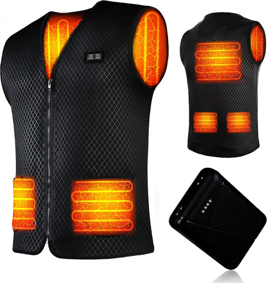 Heated Vest for Men Women - with 10000Mah Battery Winter Heated Jackets, Double Control for Hunting, Fishing Motorcycle(3Xl)